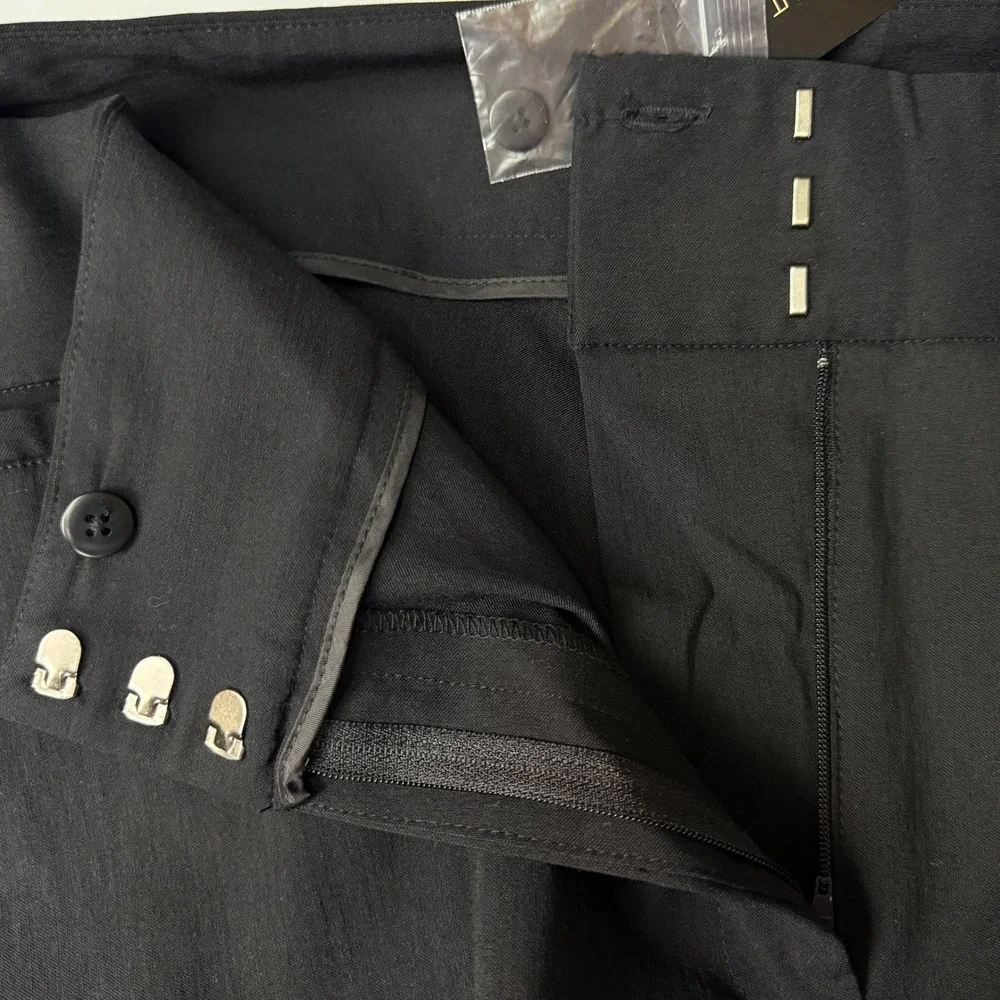 Lane Bryant Crop‎ Pants Women 28 Black Stretch Professional Workwear Slits NWT